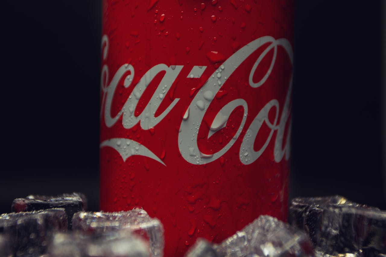 Close-Up Shot of Red Coca-Cola in Can